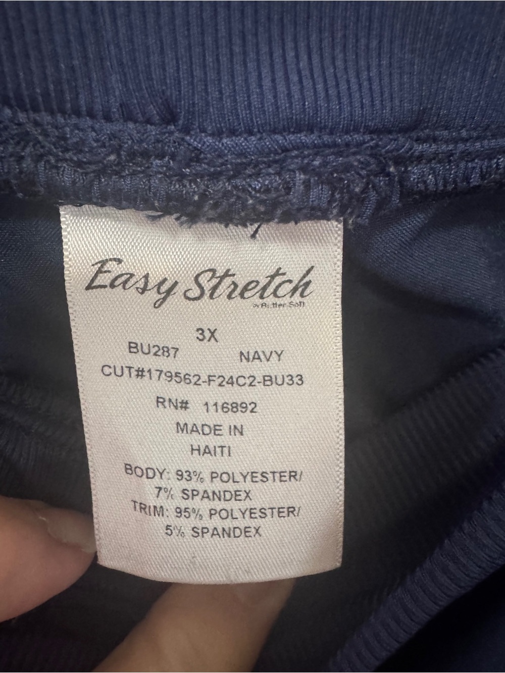 Women's Navy Drawstring Scrub Joggers with Side Pockets - Picture 5 of 8
